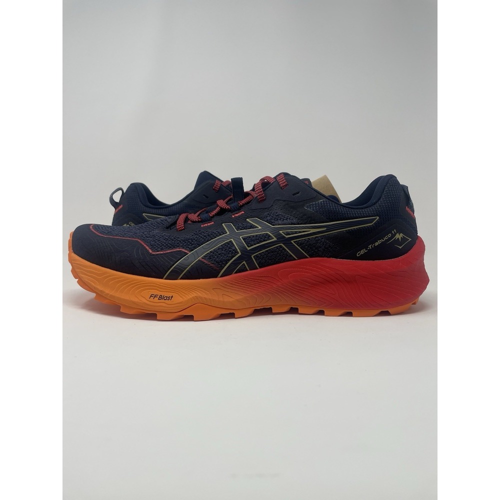 Asics Gel Trabuco 11 Indigo Blue Electric Red Trail Running Hiking Shoes Size 12